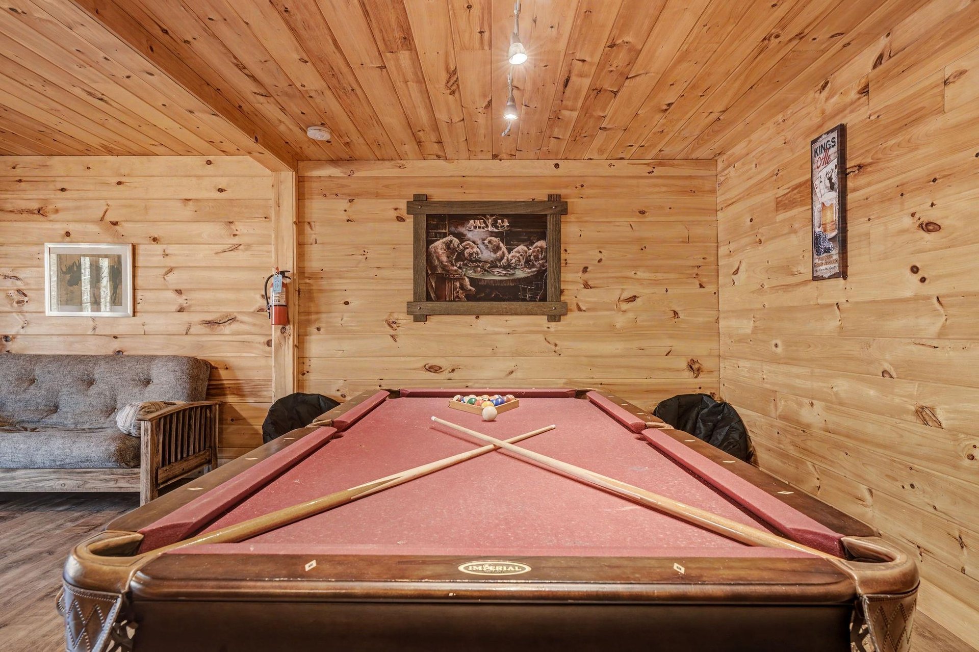 Challenge friends to pool in your private game room, surrounded by warm wood and rustic charm.