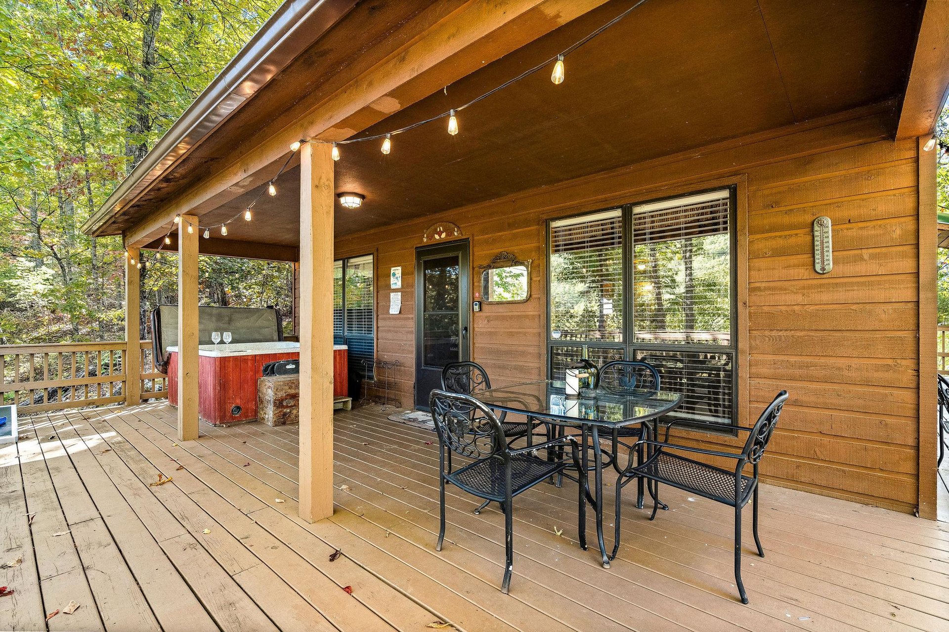 Deck with table and chairs