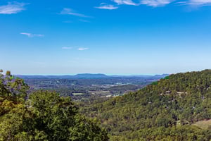 Deck view at Eagles Sunrise, a 2 bedroom cabin rental located in Pigeon Forge