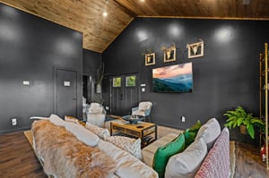 Living room with front door