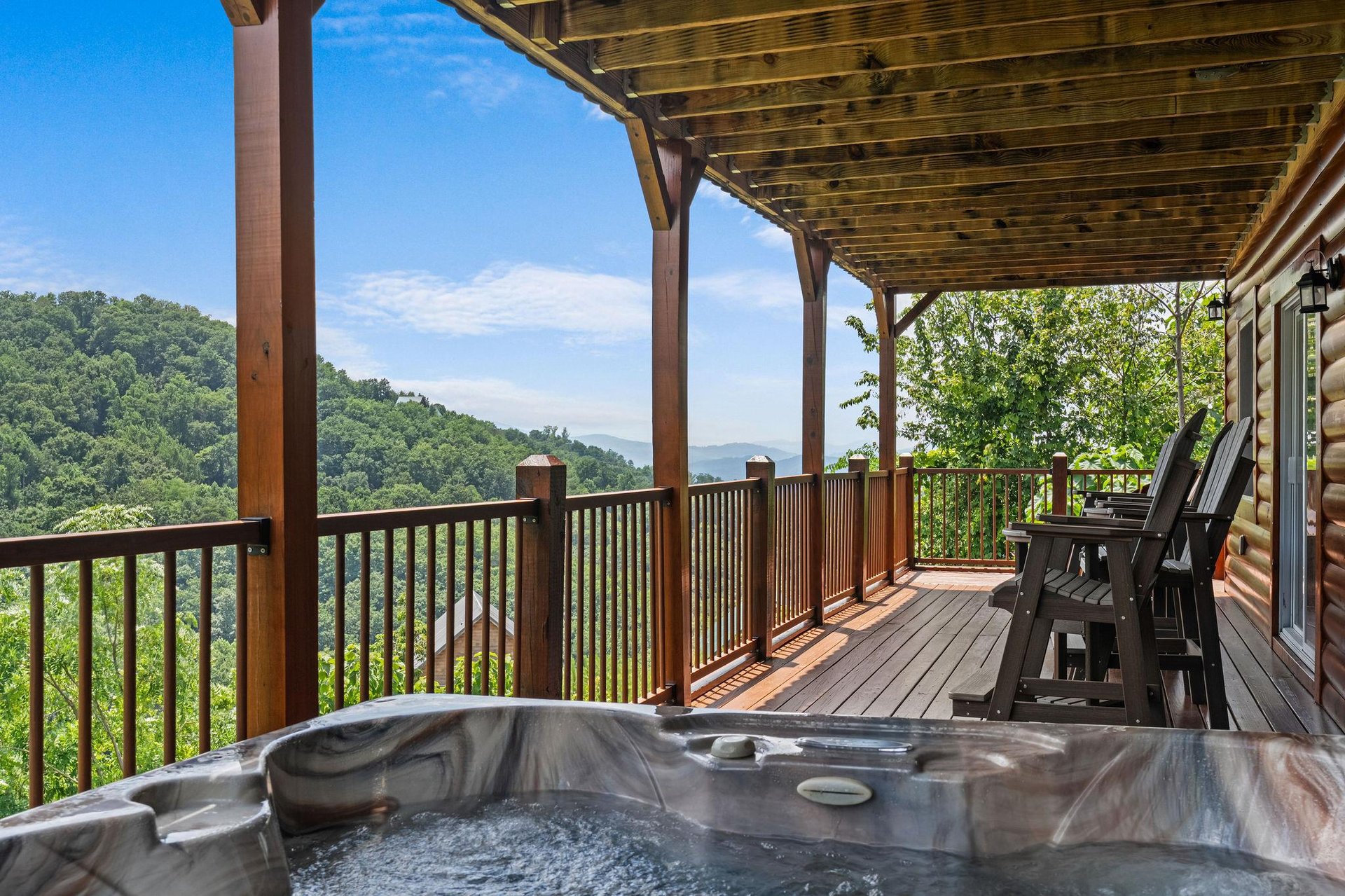 Hot tub and outdoors seating