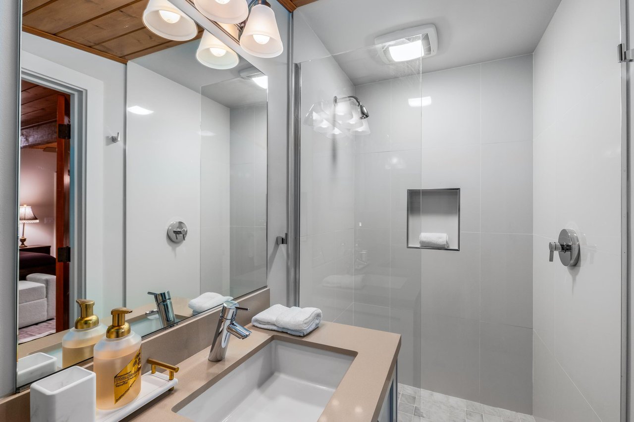 Ensuite bathroom with standalone shower.
