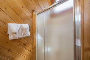 Shower with glass door