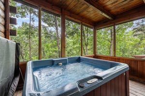 Hot tub on back porch