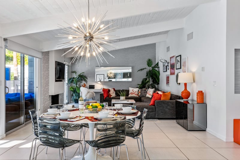 Circular dining table with room for six