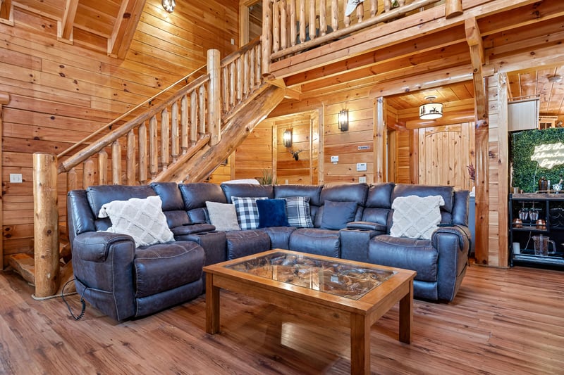 Sectional couch with coffee table