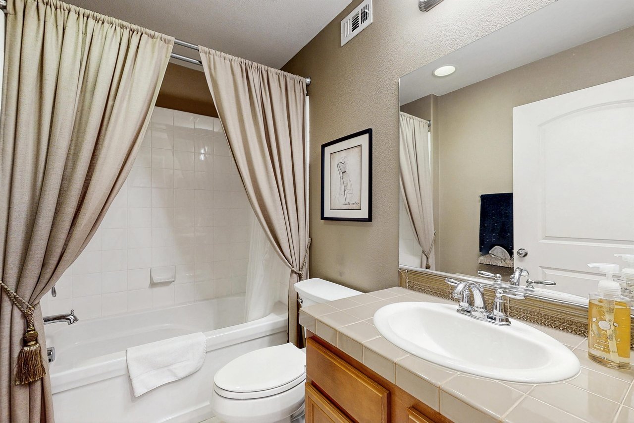 Complete with a shower and tub combination.