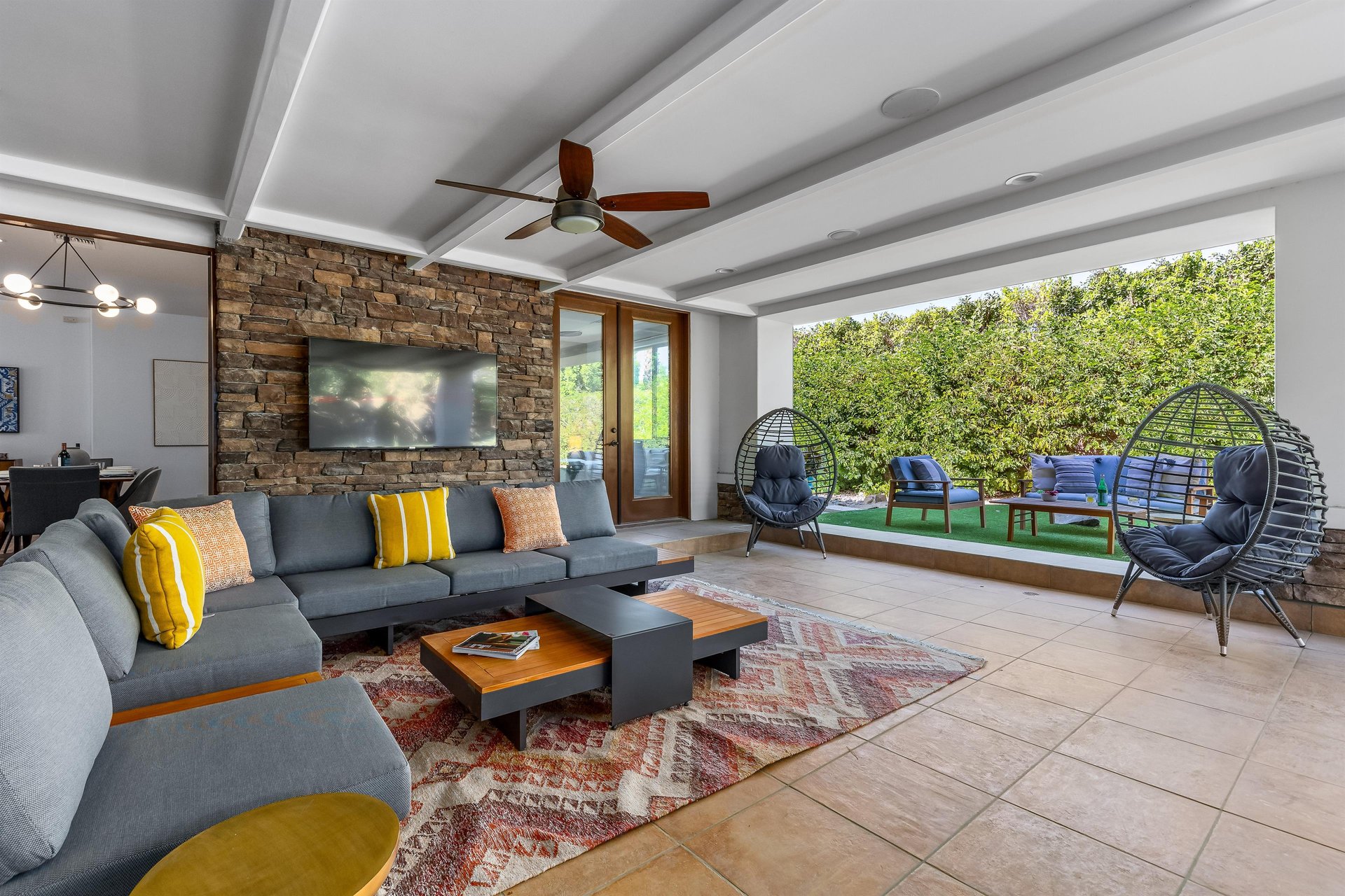 Covered lounge area