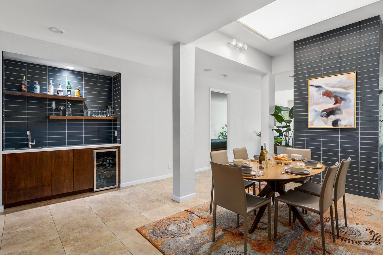 Wet bar with wine fridge