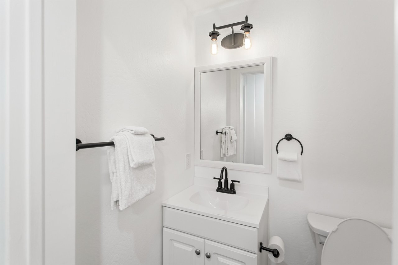 Full bathroom located on lower level.