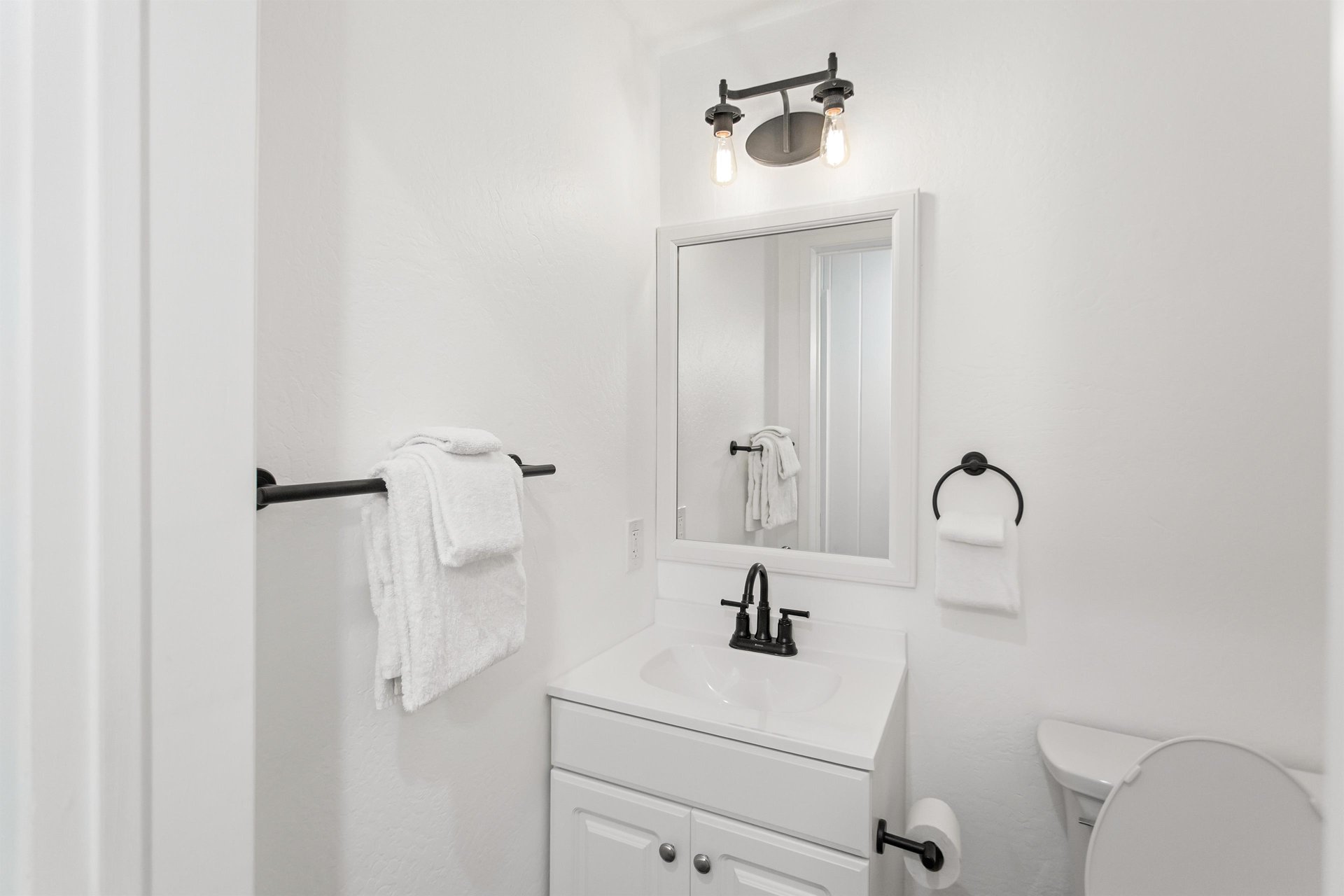 Full bathroom located on lower level.
