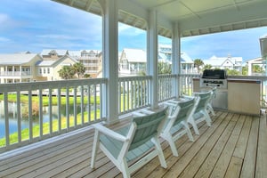 Lakeside Balcony, with Dining and Outdoor Grill