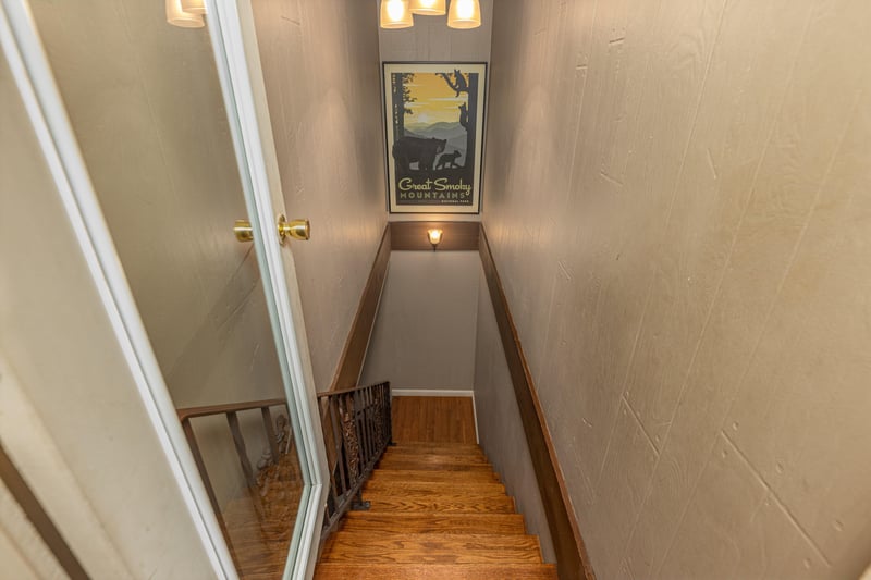Stairway leading to 1st floor.