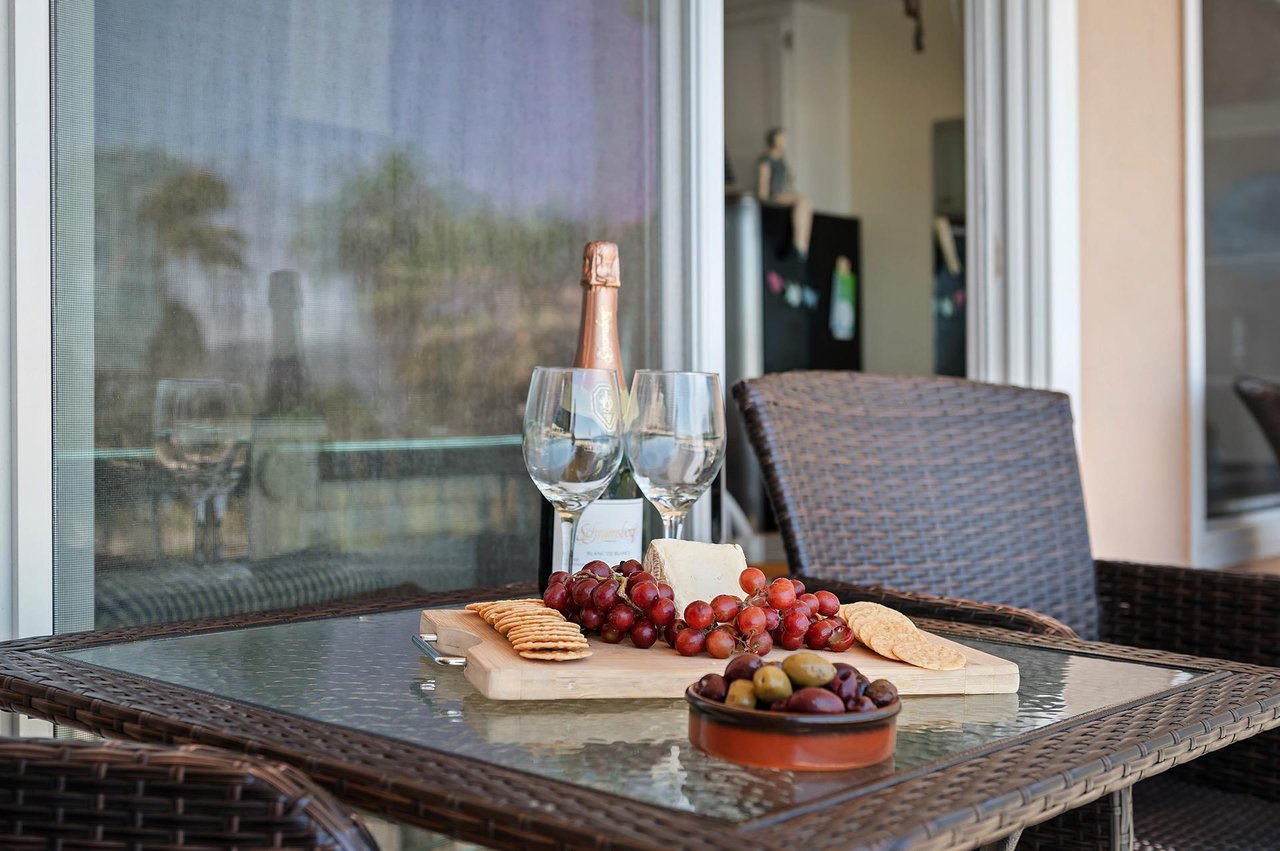 Enjoy drinks and snacks on the balcony