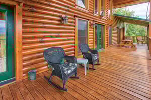 Deck wicker rocking chairs