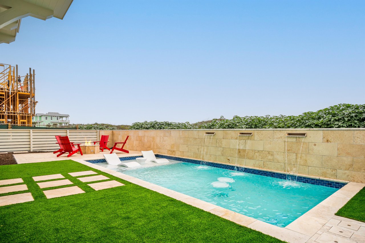 Private Back Yard Featuring Pool and Fire Pit