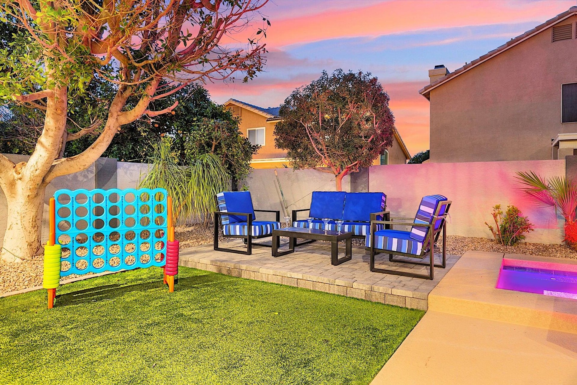Backyard at night