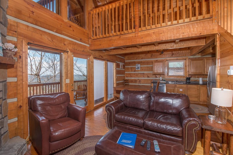 Loveseat and recliner at EllaVation, a 3 bedroom cabin rental located in Gatlinburg