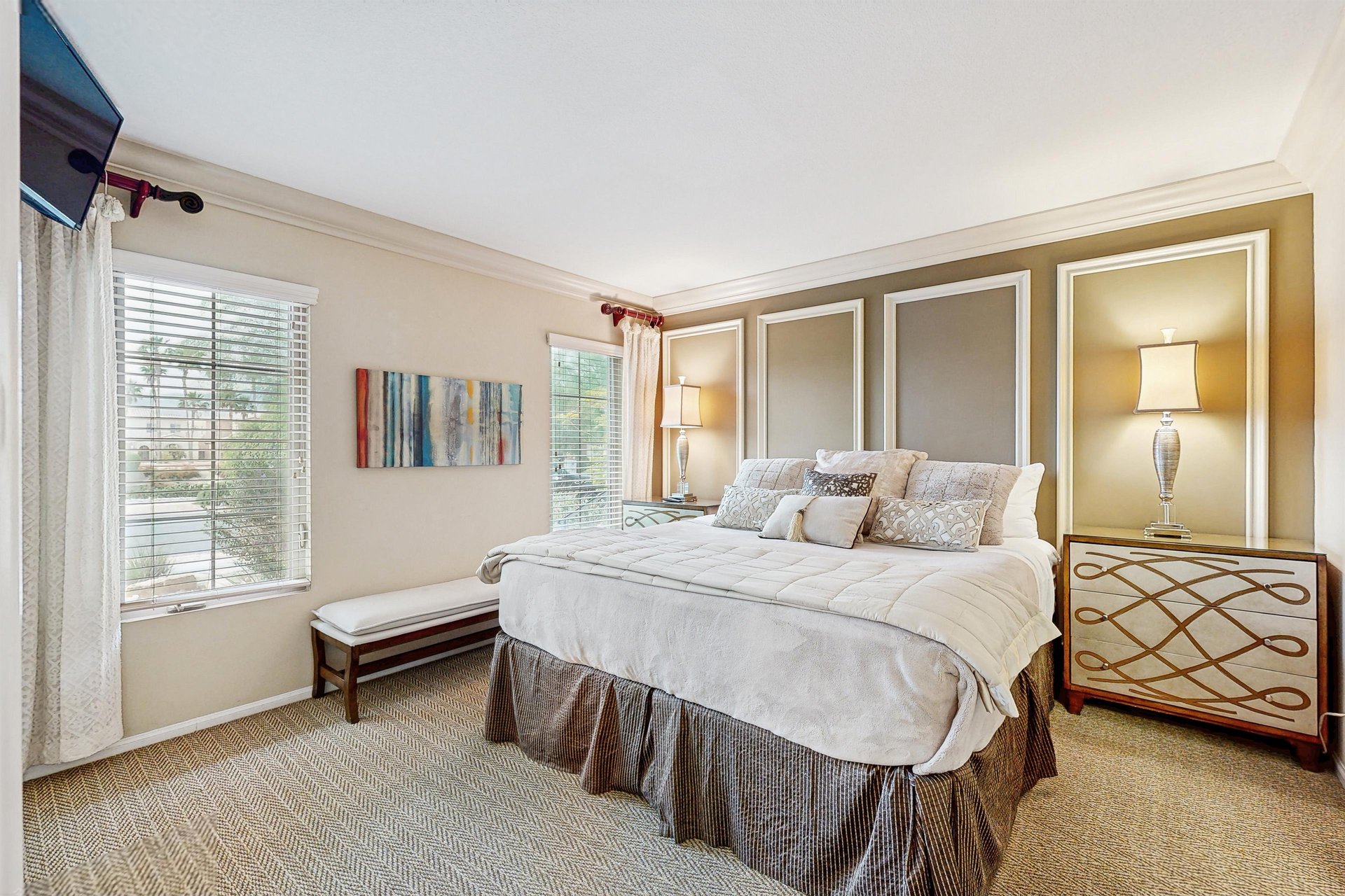Complete with a king size bed and en suite bathroom.
