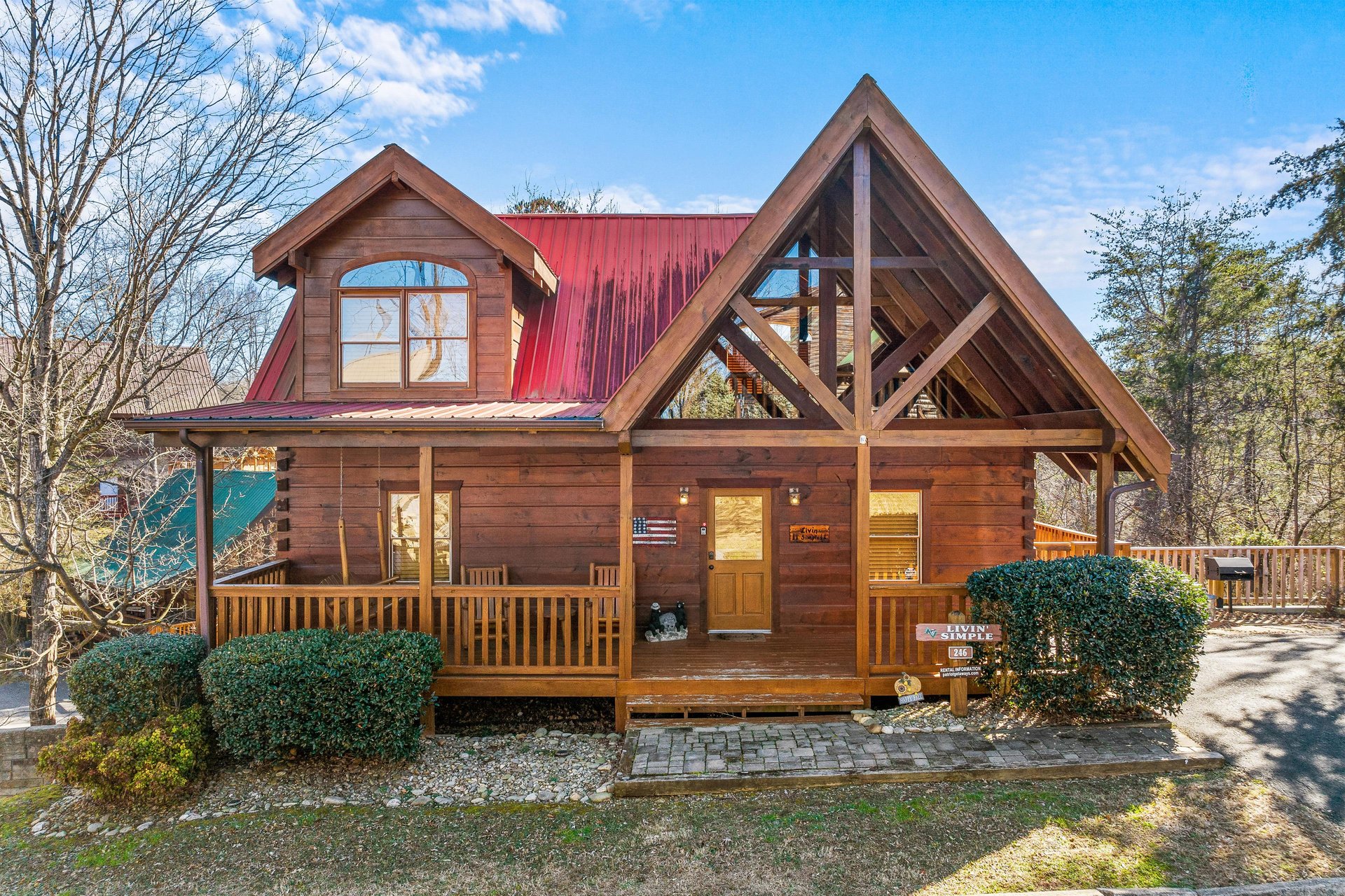 Exterior at Livin Simple, a 2 bedroom cabin rental located in Pigeon Forge