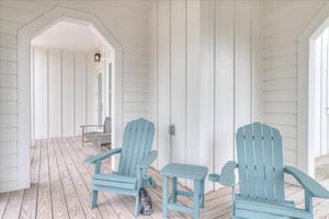 Wrap Around Porch Facing Neighborly Pool and Park
