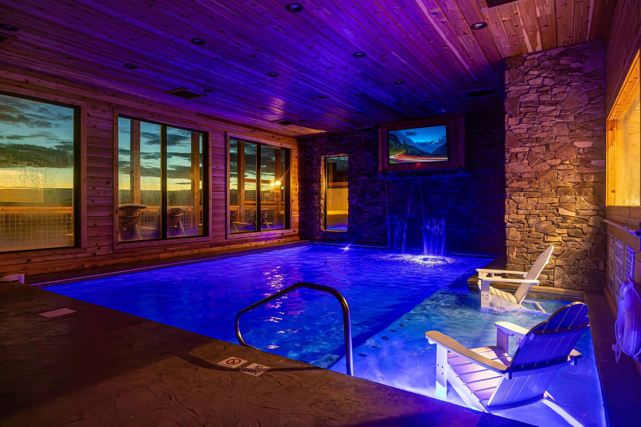 Indoor Pool at Night