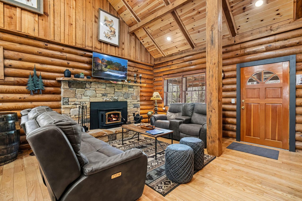 Living room with reclining sofa