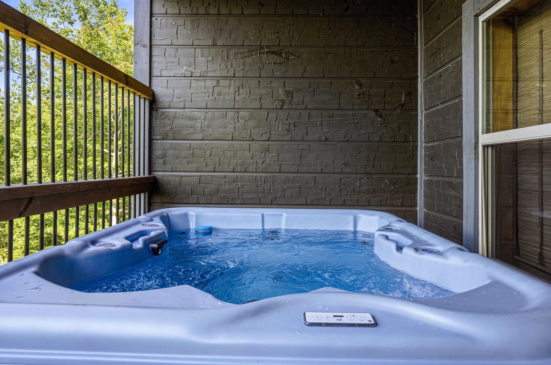 Step onto your private balcony and sink into the warm bubbling waters of your own hot tub, surrounded by lush greenery and the peaceful sounds of nature.