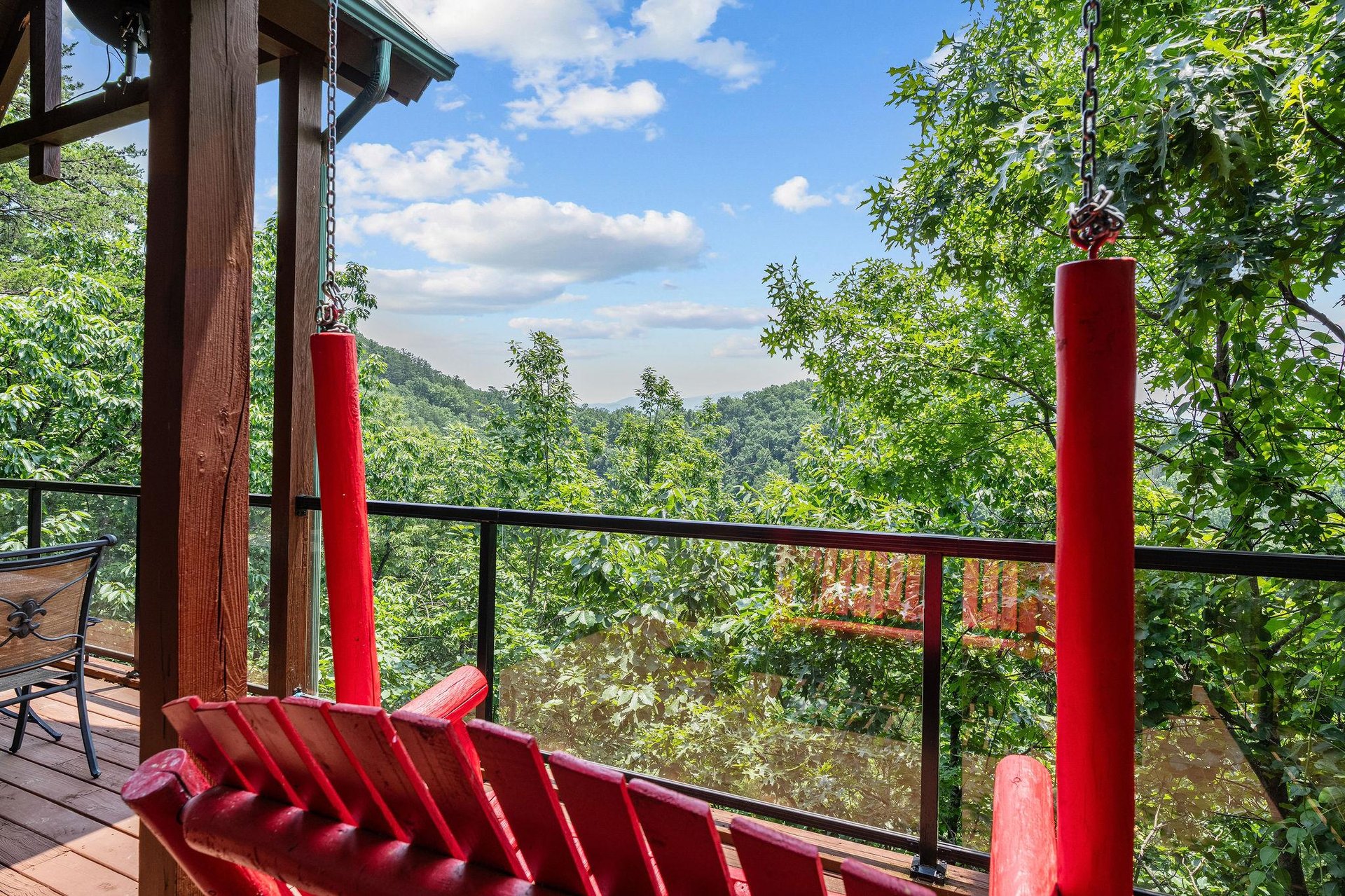 entry level deck with swing and view