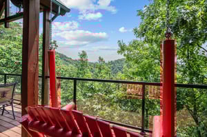 entry level deck with swing and view