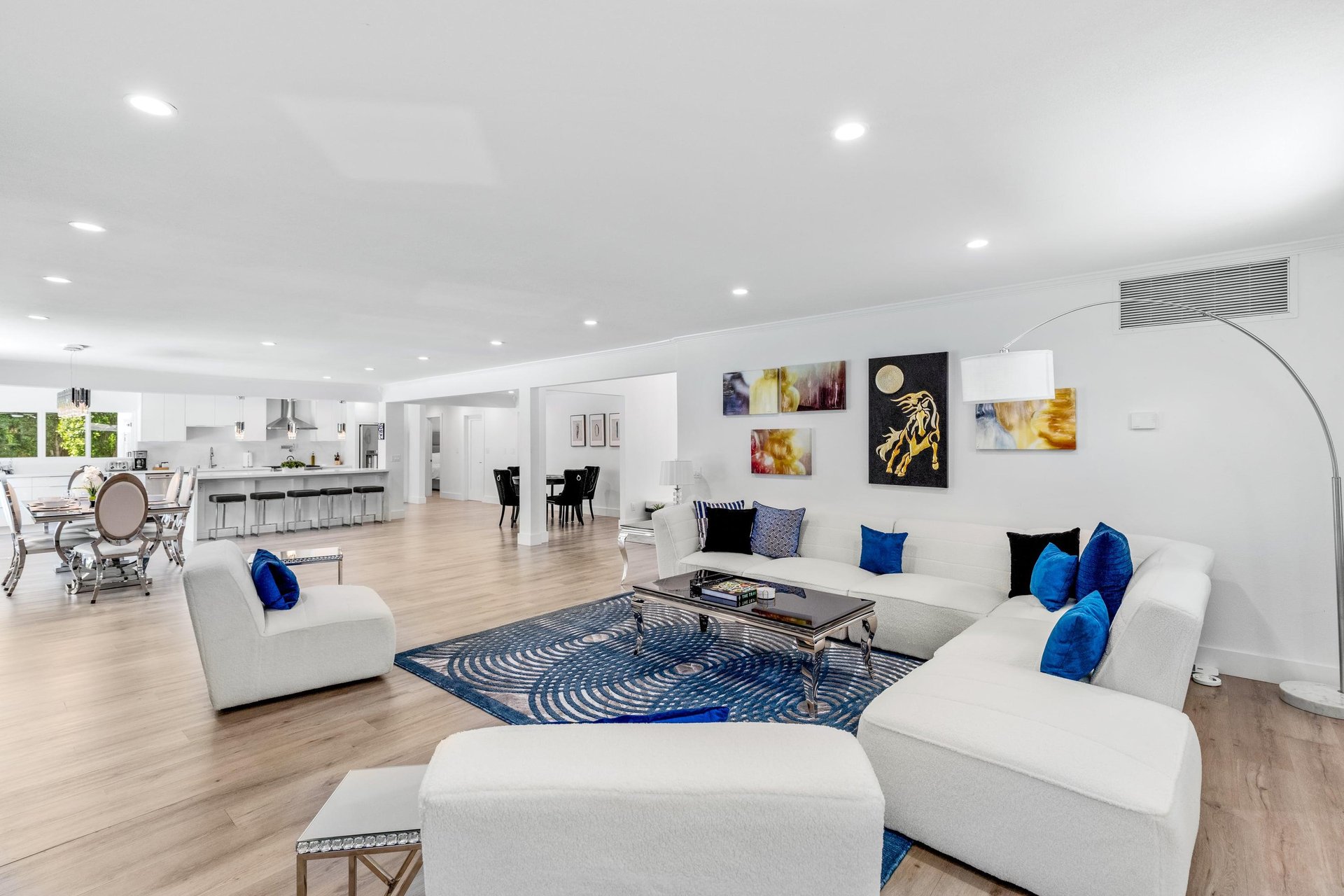 Spacious flow from dining to living areas