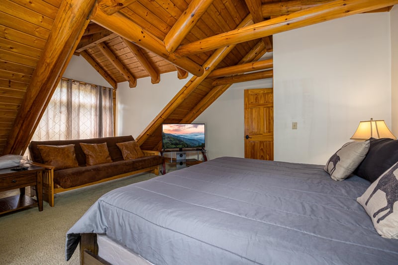 king bed and futon