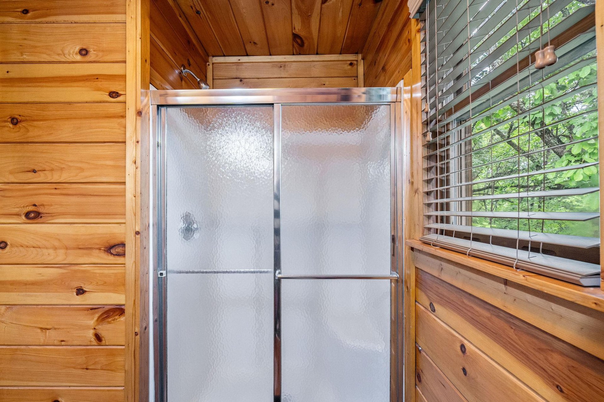 walk in shower with glass door
