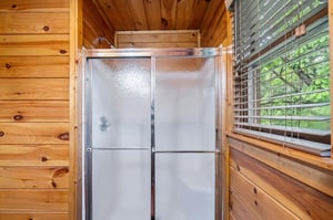 walk in shower with glass door