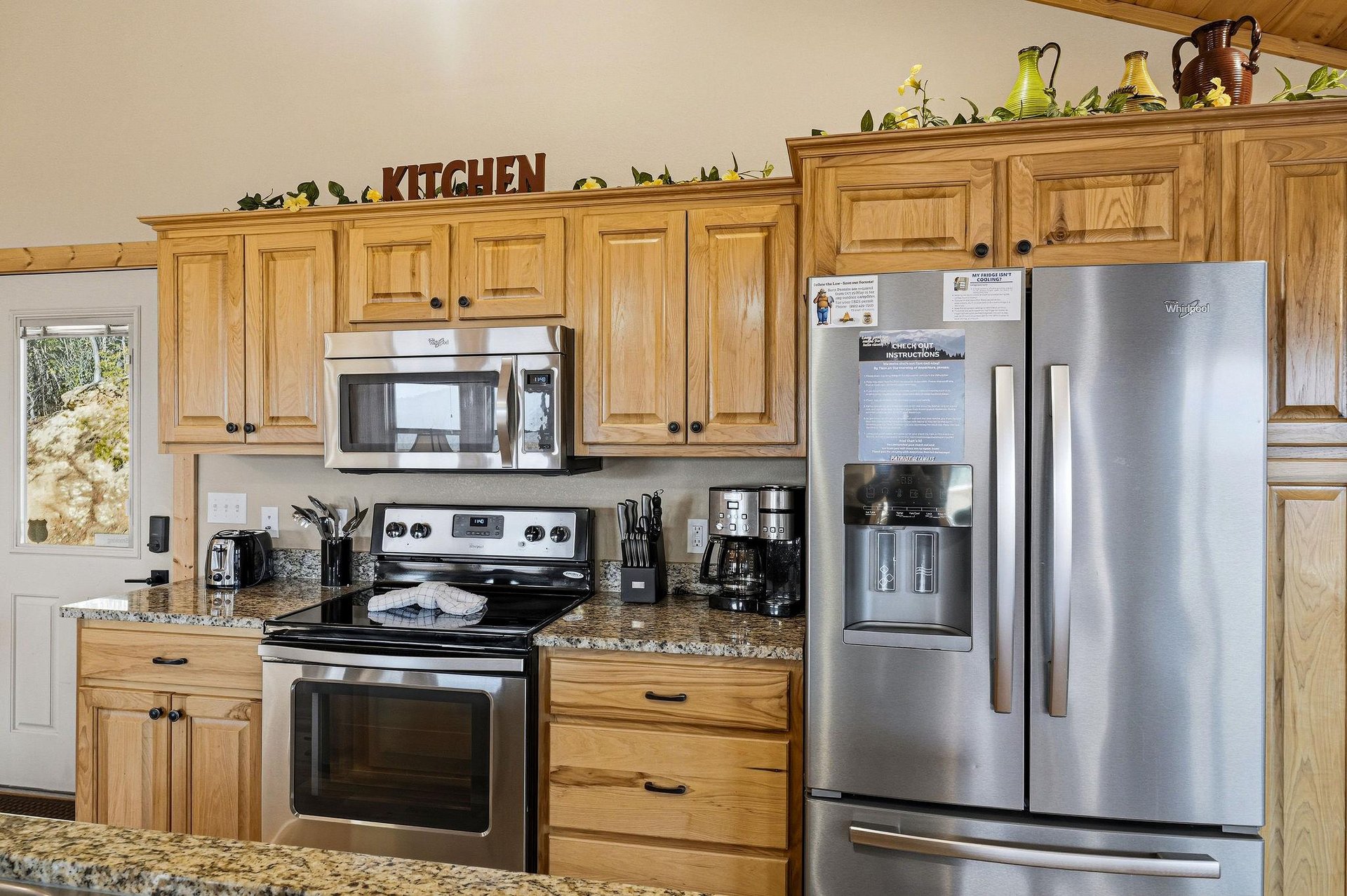Your fullyequipped kitchen features stainless steel appliances and granite countertops, perfect for preparing meals during your stay.