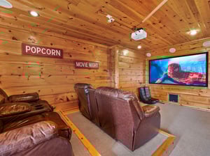 Theater recliners and tv