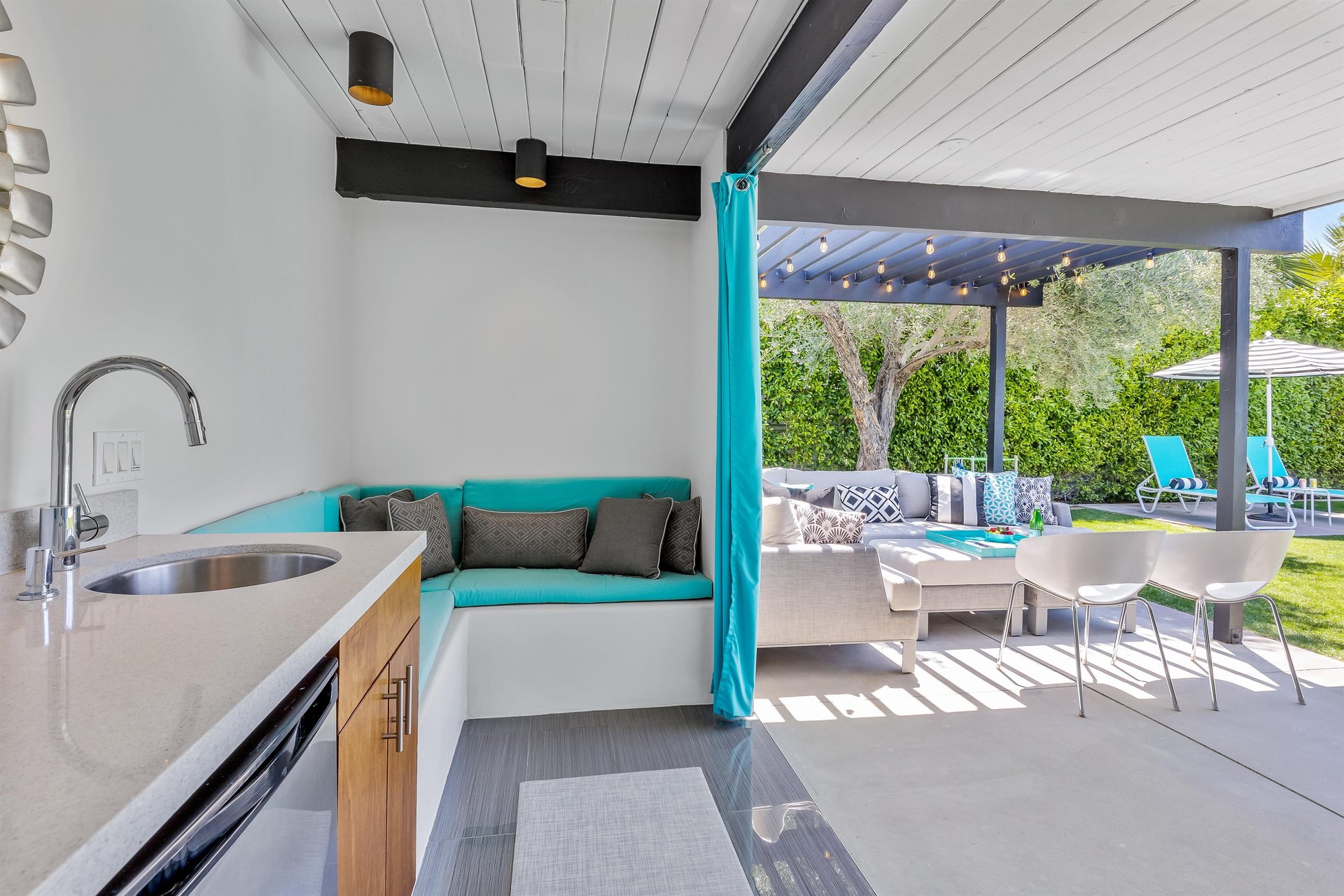 Comfy indoor cabana seating