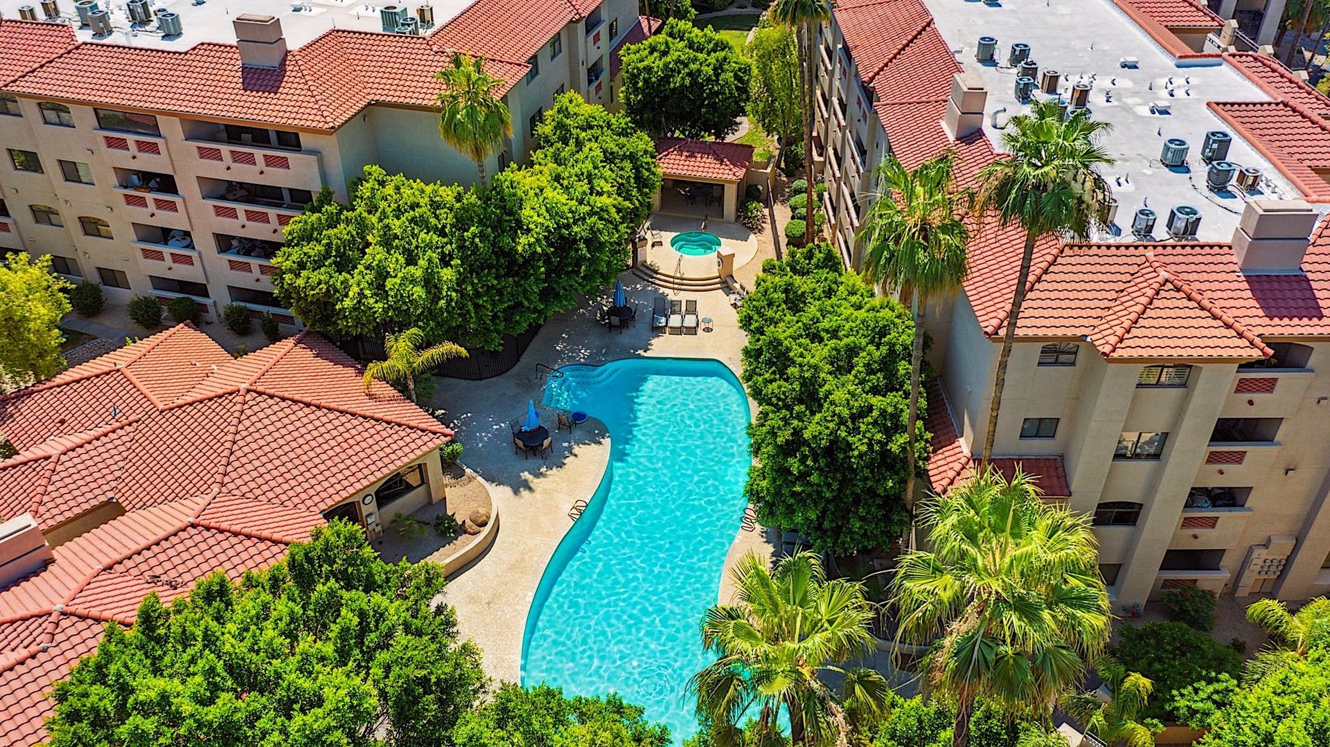 Aerial view of pool