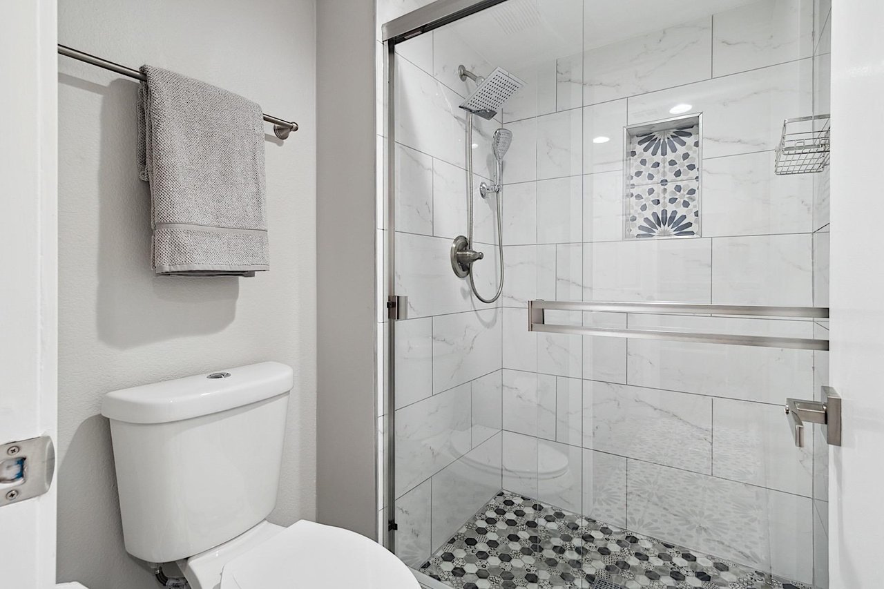 Walkin shower in master bathroom.