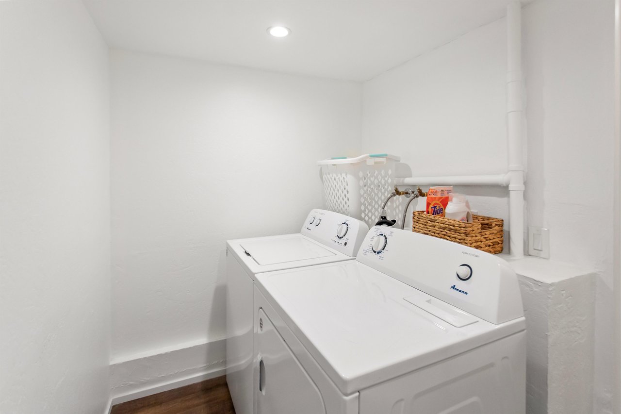 Private washer and dryer for guest use.