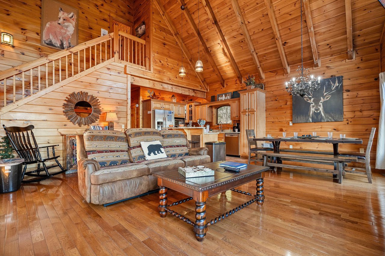 Living room couch with coffee table