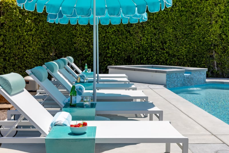 Six Shaded Lounge Chairs