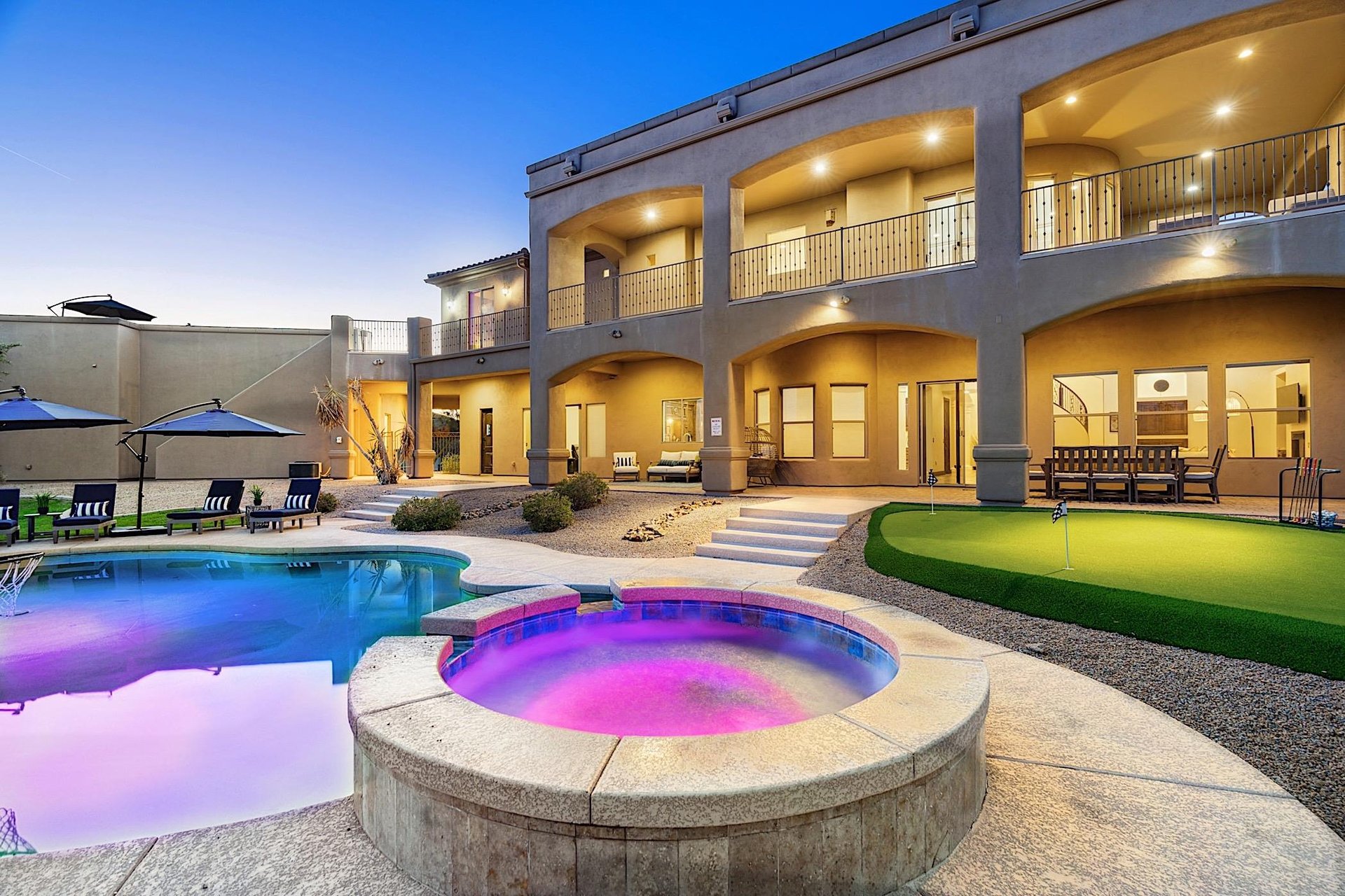 Heated Pool  Spa  Upper and lower patios