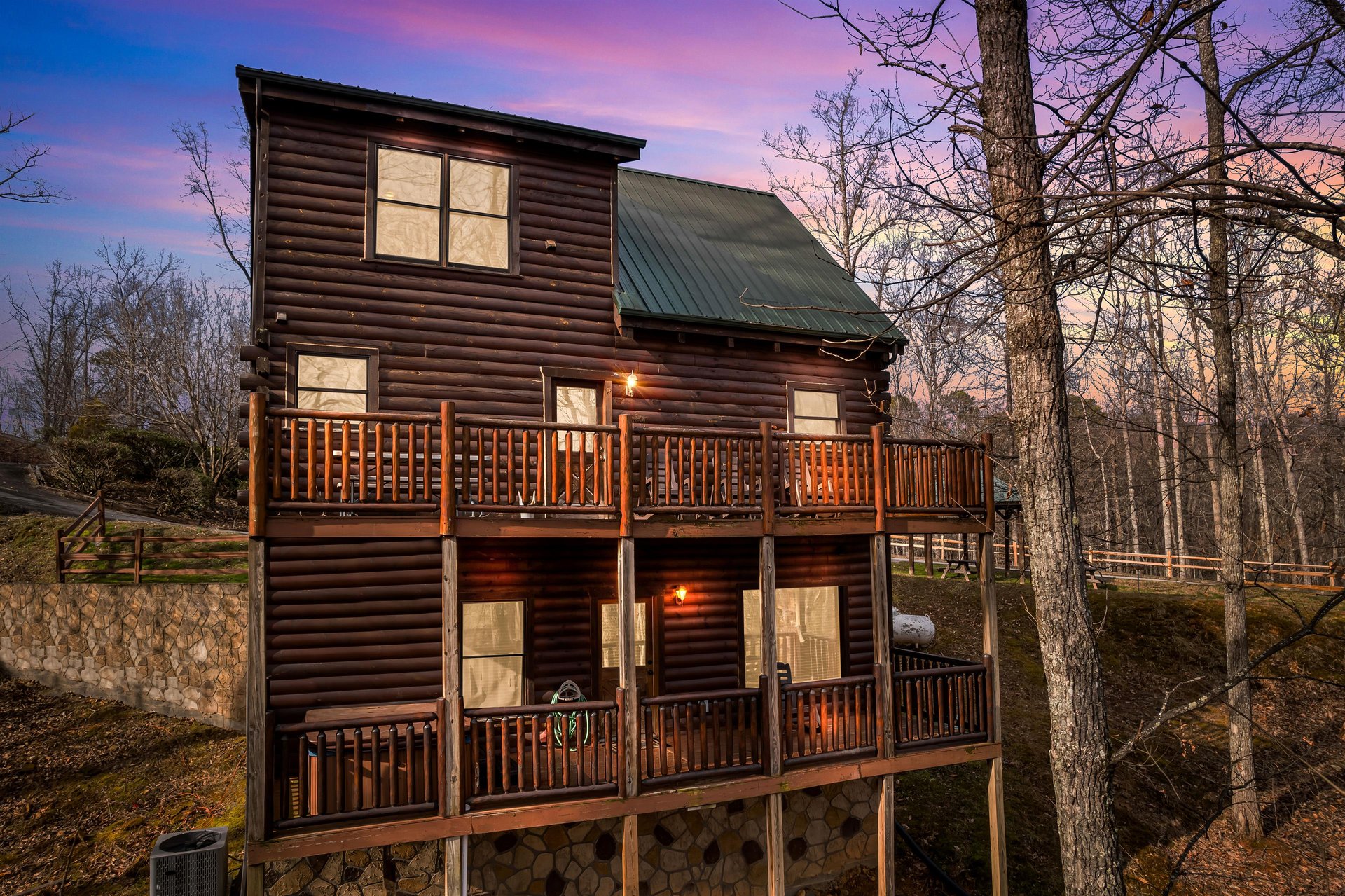 Back exterior at Country Bears Getaway, a 3bedroom cabin rental located in Gatlinburg