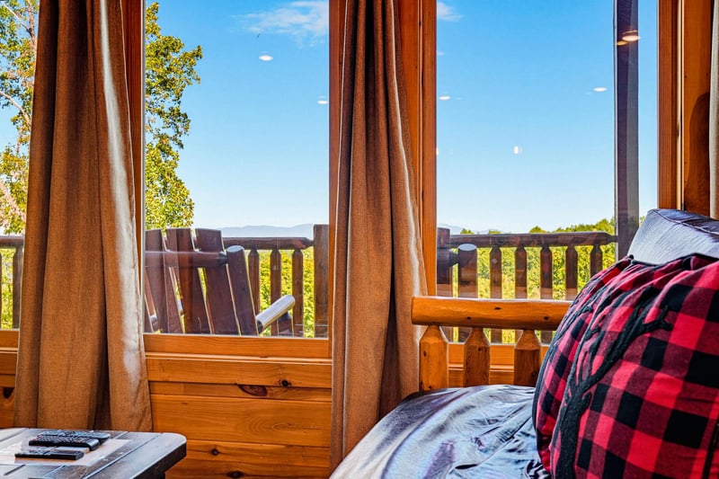 Wake up to sweeping mountain views from your cozy bedroom, where natural light and fresh air invite you to start the day feeling refreshed and inspired.