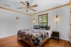 King bed under window