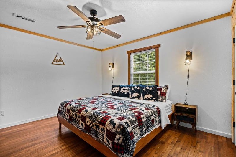 King bed under window