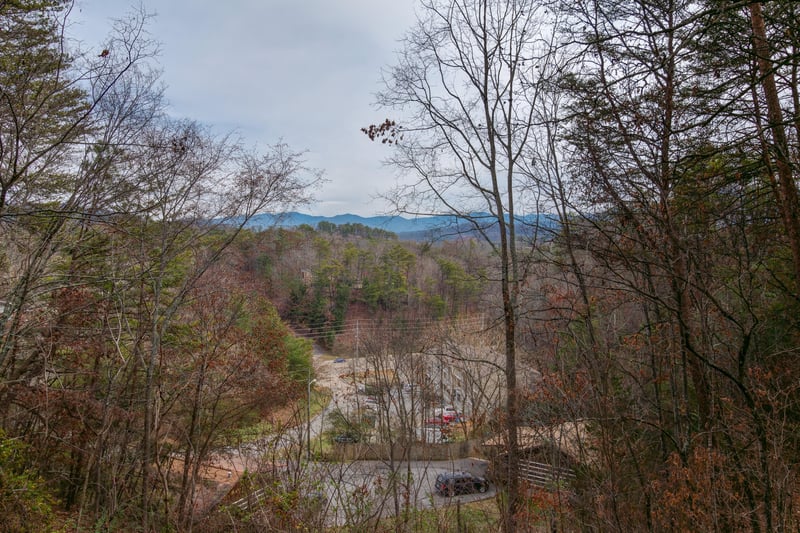 Winter view at Beary Good Time, a 1bedroom cabin rental located in Pigeon Forge