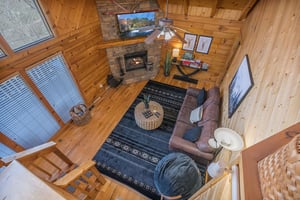 living room with sofa bed