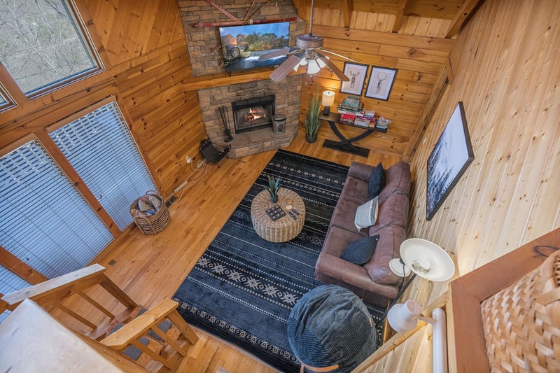 living room with sofa bed